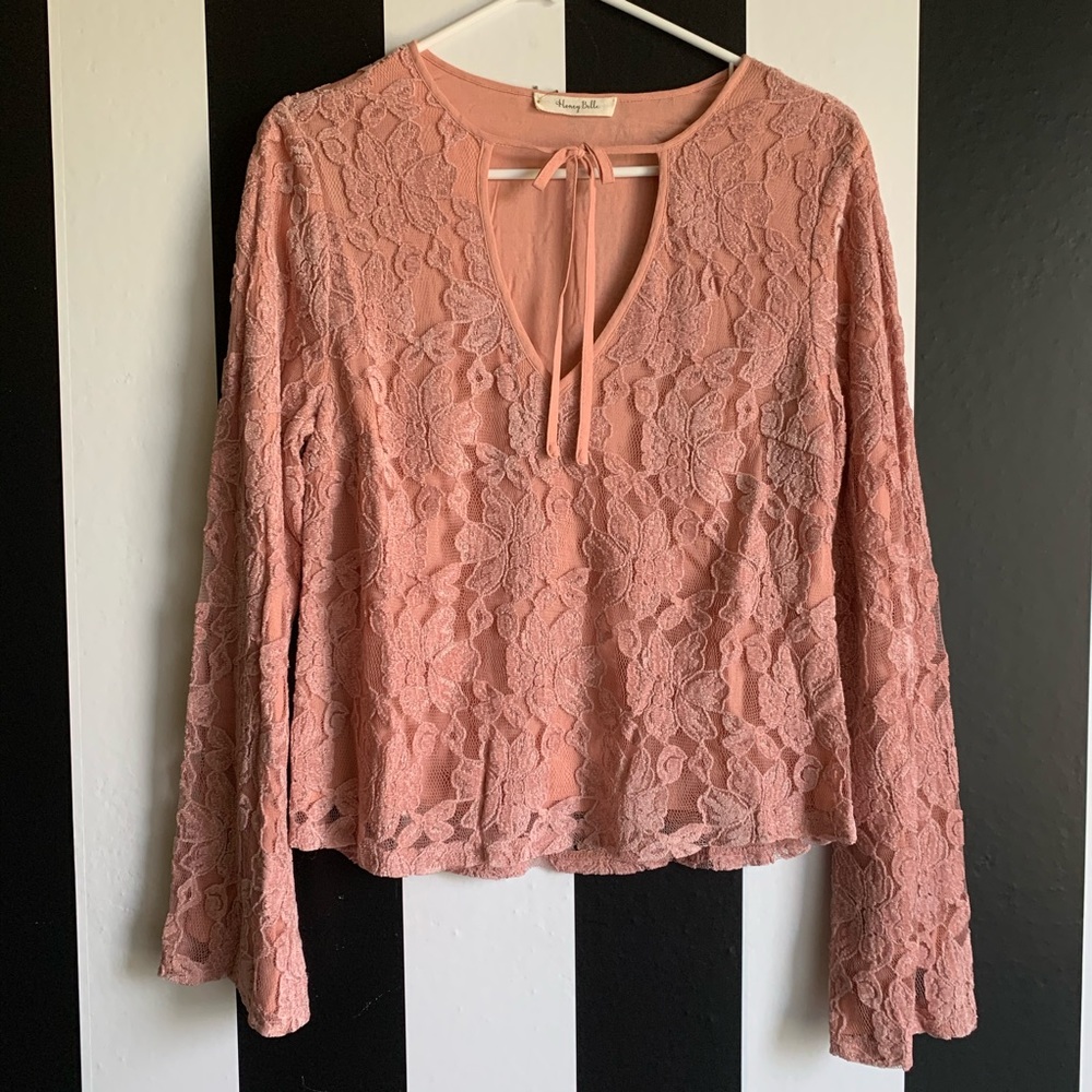 Honey Belle Lace embroidered floral top size small